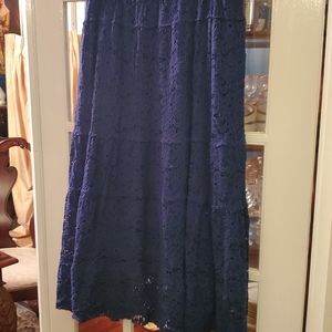 Blue Lace Boho Hippie Maxi Coldwater Creek Size M